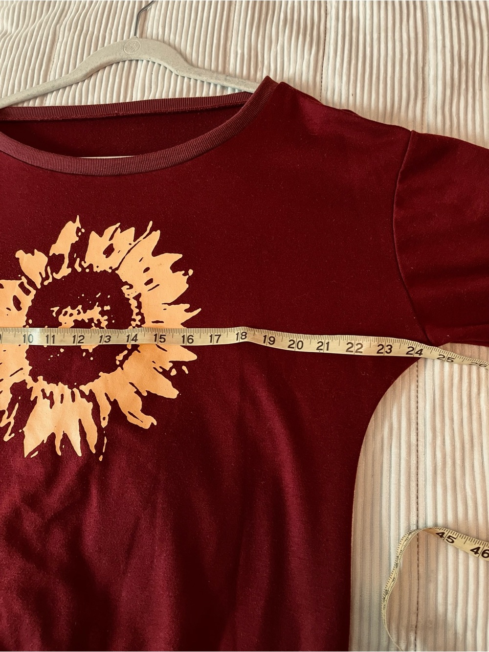 Maroon  Cotton Blend Artsy Wimsy Sweatshirt with Cream Sunflower Graphic - Picture 5 of 6